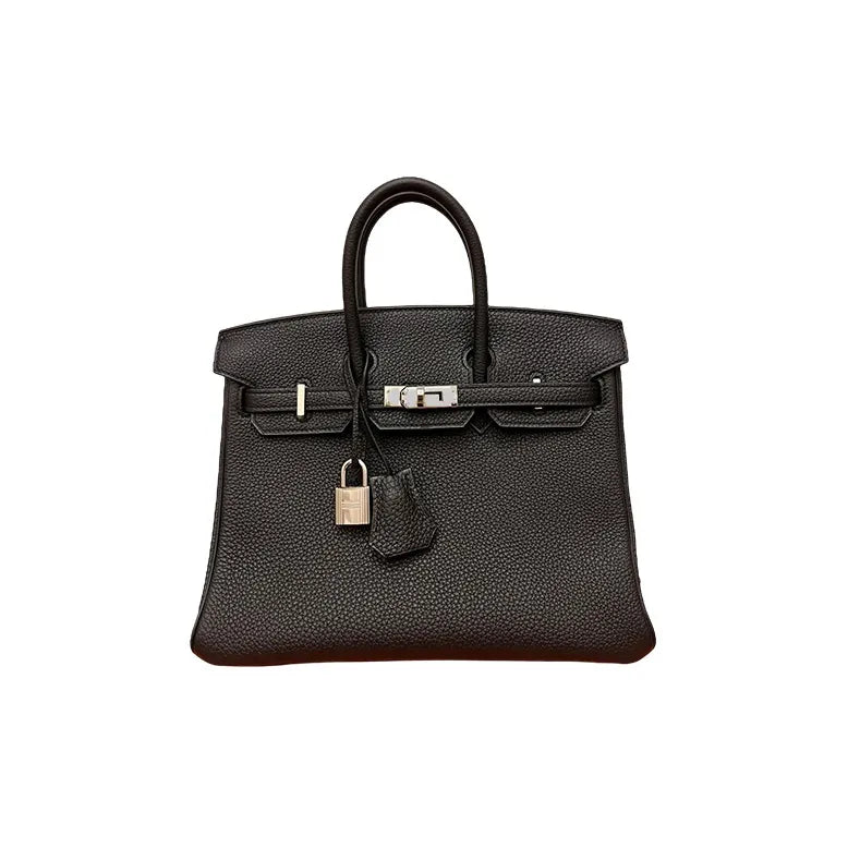 HERMES Birkin 25 Bag black togo Leather Handbag (20,25,30,35)  silver hardware