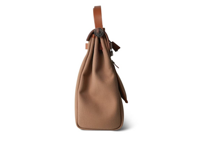 حقيبة Herbag Zip 31 Fauve and Chai Toile Vache Hunter مطلية بالبالاديوم