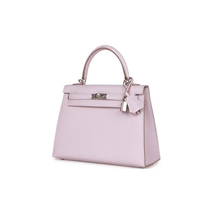 HERMES Kelly 25 Bag Epsom Leather Handbag (20,25,28,32) Mauve Pale Dream Purple silver hardware