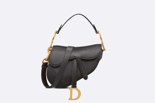 Dior Mini Saddle Bag with Strap black