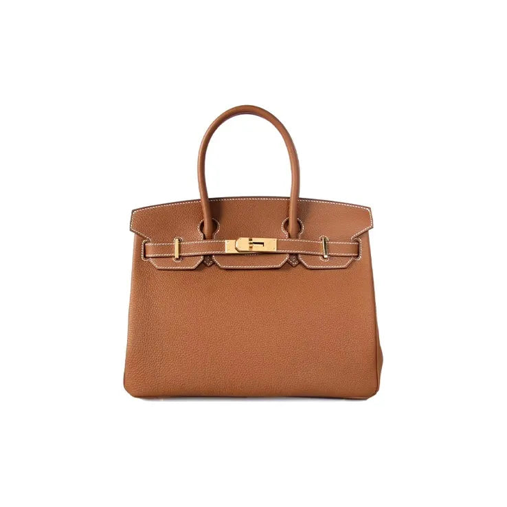 HERMES Birkin 25 Bag brown togo Leather Handbag (20,25,30,35)  gold hardware