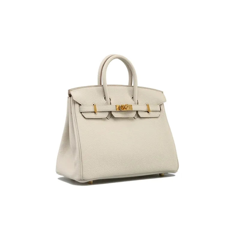 HERMES Birkin Bag Beton Glacier White togo Leather Handbag (20,25,30,35)  silver hardware