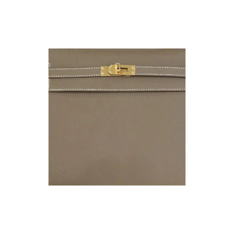 HERMES Kelly 25 Bag Epsom Leather Handbag (20,25,28,32) elephant gray gold hardware