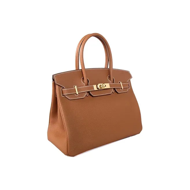 HERMES Birkin 25 Bag brown togo Leather Handbag (20,25,30,35)  gold hardware