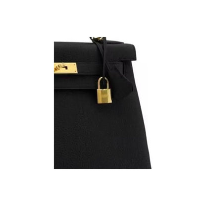 HERMES Kelly 25 black Togo leather Bag Handbag (20,25,28,32)