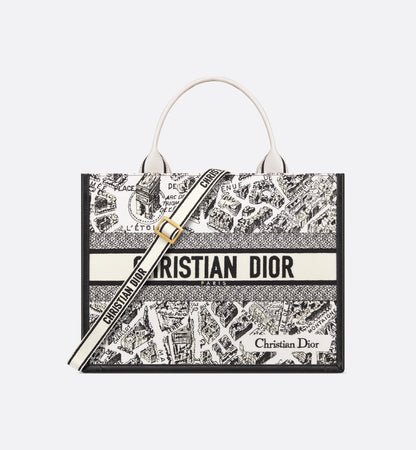 Dior 'Medium Dior Book Tote' bag – Plan de Paris embroidery and leather