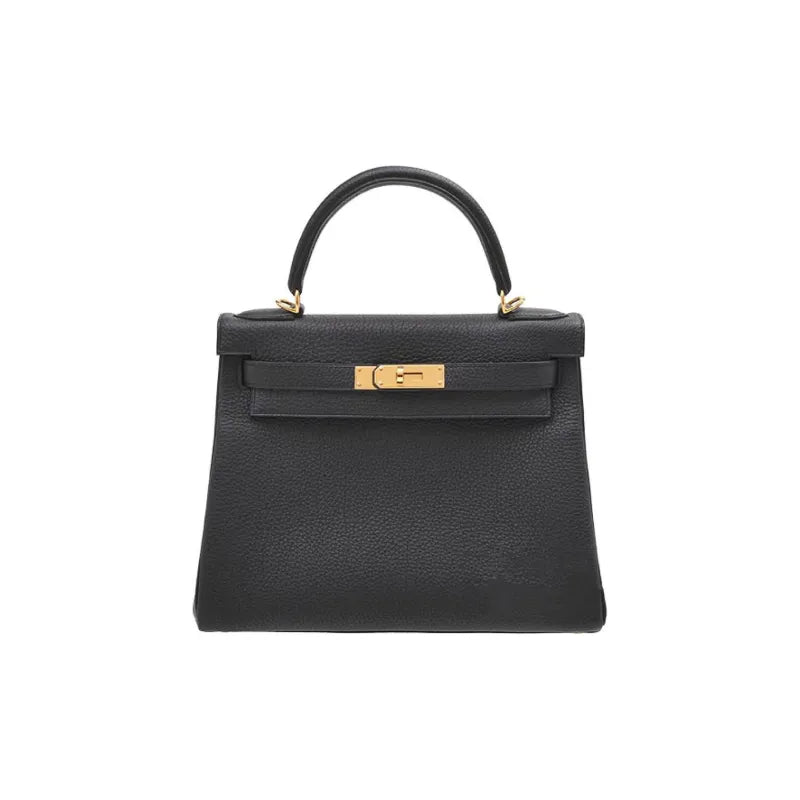 HERMES Kelly 25 black Togo leather Bag Handbag (20,25,28,32)