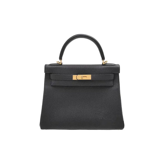 HERMES Kelly 25 black Togo leather Bag Handbag (20,25,28,32)