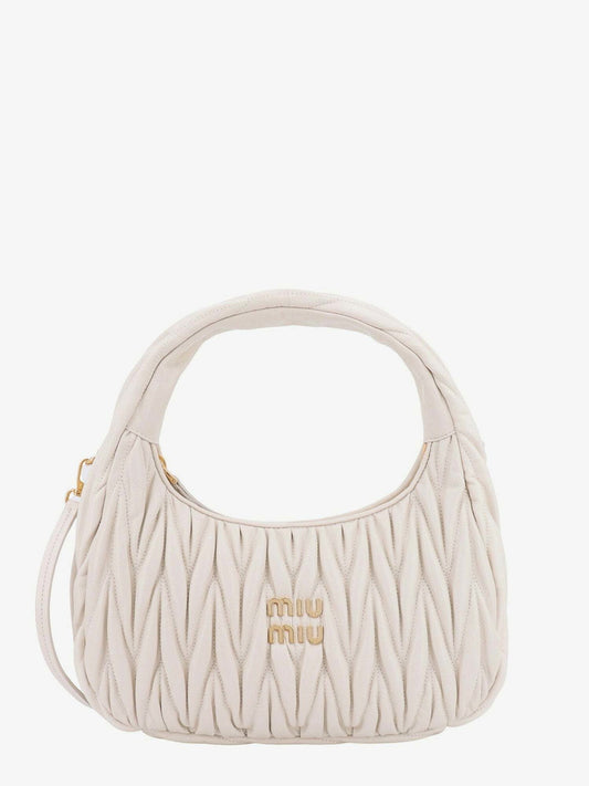 Miu Miu Matelassé Leather Handbag with Frontal Logo