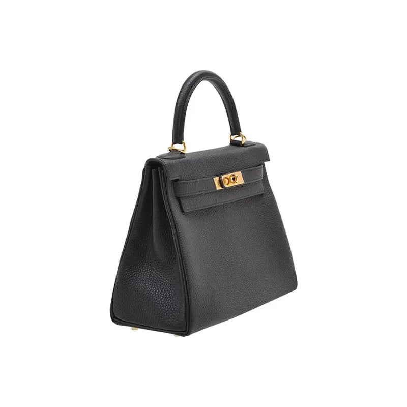 HERMES Kelly 25 black Togo leather Bag Handbag (20,25,28,32)