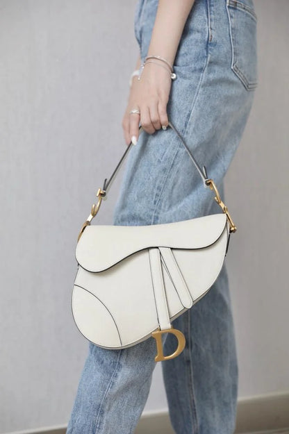 Dior Saddle Bag white