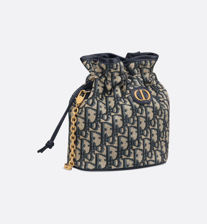 Dior '30 Montaigne Mini Bucket Bag' – Blue Dior Oblique Jacquard