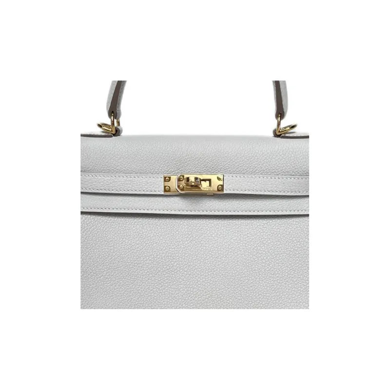 HERMES Kelly 25 cream gray Togo leather Bag Handbag (20,25,28,32)