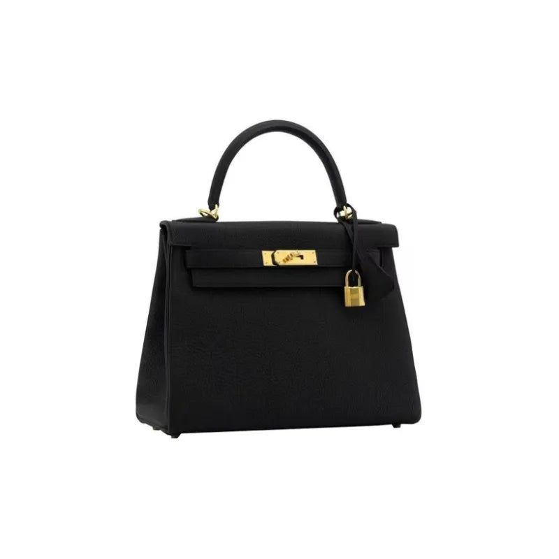 HERMES Kelly 25 black Togo leather Bag Handbag (20,25,28,32)