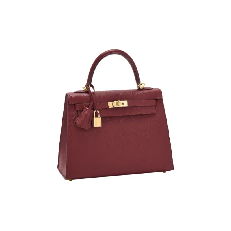 HERMES Kelly 25  red Togo leather Bag Handbag (20,25,28,32) gold hardware